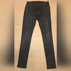 AMIRI Stack Skinny Lightly Distressed Black Jeans Sz 31 With Tags
